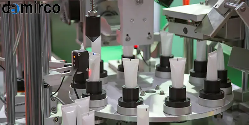 خط تولید رژ لب و فرآیند بسته‌بندی نهایی