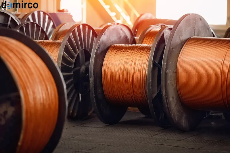 خط تولید سیم و کابل در حال کار