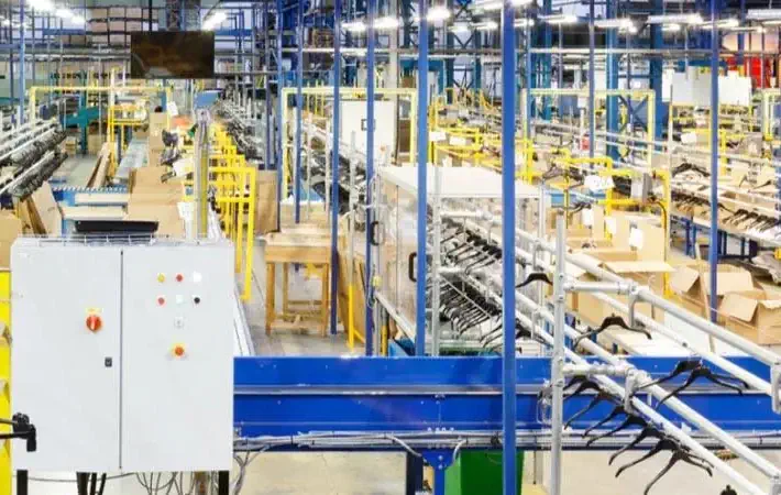دستگاه تمام‌اتوماتیک تولید آویز لباس سیم فلزی با ظرفیت بالا در حال کار.
