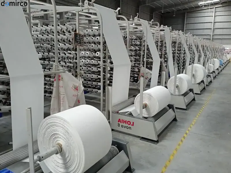 مواد اولیه تولید گونی، پلی‌پروپیلن، گرانول‌های پلاستیک، گونی‌های بافته شده