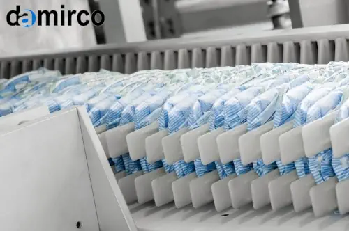 خط تولید مدرن پوشک بچه با تمرکز بر کنترل کیفیت