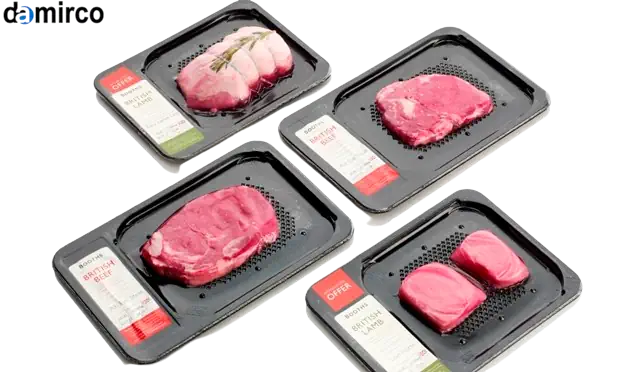 مقایسه بصری بسته بندی اسکین پک و وکیوم روی محصولات گوشتی تازه