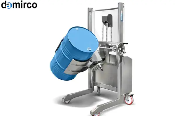 مقایسه سه دستگاه بشکه گردان، بشکه برگردان و غلتک بشکه در یک محیط صنعتی