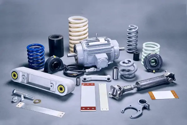 نمای نزدیک از اجزای داخلی یک انتقال دهنده ویبره صنعتی