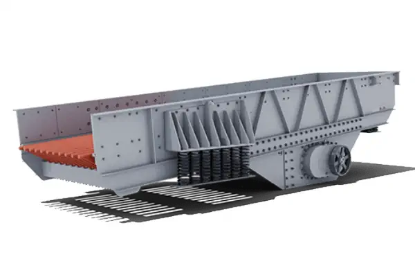 تصویر یک دستگاه فیدر ویبره گریزلی بزرگ در یک کارخانه فرآوری مواد معدنی در حال کار