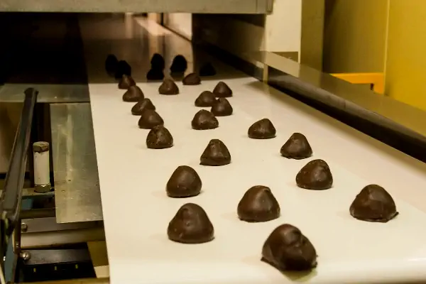 یک تونل سرد کن صنعتی پیشرفته در خط تولید یک کارخانه مواد غذایی