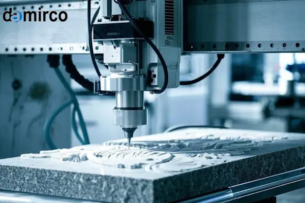 نمای داخلی یک دستگاه حکاکی لیزری که قطعات اصلی مانند تیوب لیزر، سیستم حرکتی و مادربرد را نشان می‌دهد.