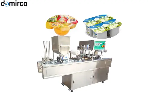 یک دستگاه فرم فیل سیل ساشه مدرن در حال بسته بندی ساشه های مایع در یک خط تولید پیشرفته