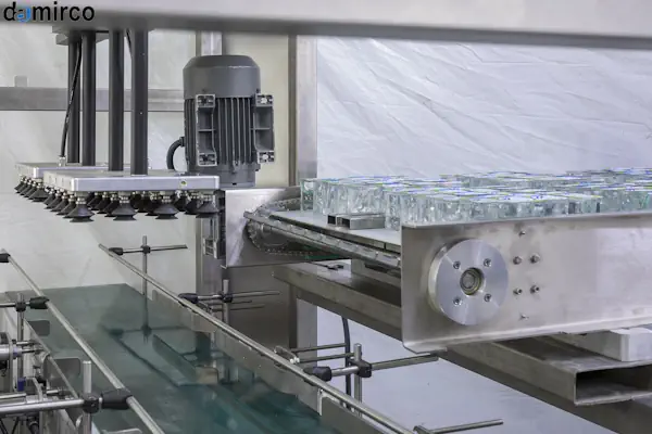 تکنسین در حال بررسی و تنظیم بخش دوخت دستگاه فرم فیل سیل پیشرفته