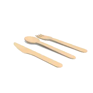 عکس قاشق و چنگال چوبی