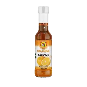 اسانس پرتقال خوراکی مایع شفاف در بطری شیشه‌ای صنعتی