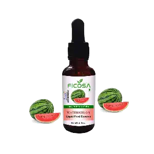 بطری‌های اسانس هندوانه صنعتی و برش‌های هندوانه تازه