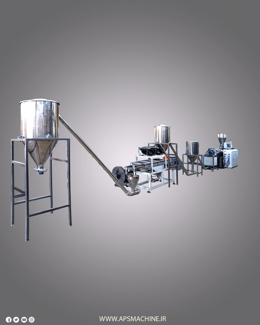 عکس دستگاه گرانولاتور در زمینه مشکی